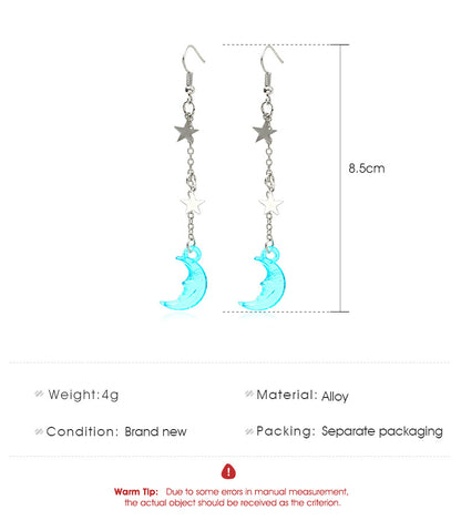 Nihaojewelry Fashion Moon Acrylic Tassel Long Earrings Wholesale Jewelry