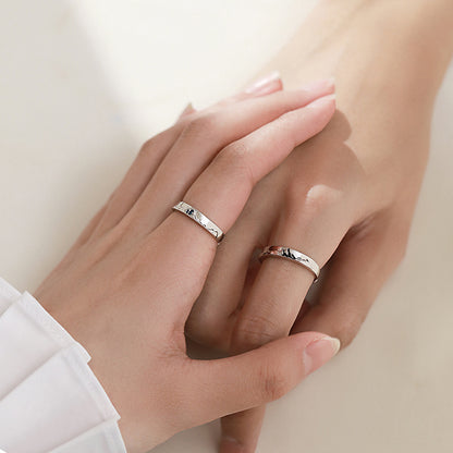 Classic Style Korean Style Geometric Alloy Valentine's Day Couple Open Rings