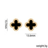 Geometric Titanium Steel 18K Gold Plated Stud Earrings