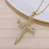 Moderate Luxury Cross Geometric Titanium Steel 18K Gold Plated Necklaces