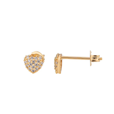 Fashion Inlaid Zirconium Heart-shaped Pendant Earrings Copper Set Wholesale Nihaojewelry