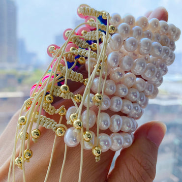 1 Piece Fashion Geometric Freshwater Pearl Soft Clay Handmade Bracelets