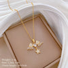 Minimalist Geometric Titanium Steel Diamond Inlay Necklaces