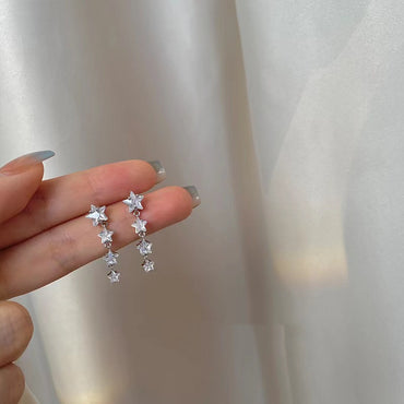1 Pair Casual Lady Star Plating Inlay Alloy Zircon Drop Earrings