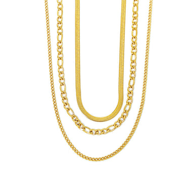 Wholesale Simple Style Solid Color Titanium Steel Plating Gold Plated Layered Necklaces
