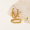 1 Pair Retro Geometric Oval Plating Stainless Steel Hoop Earrings