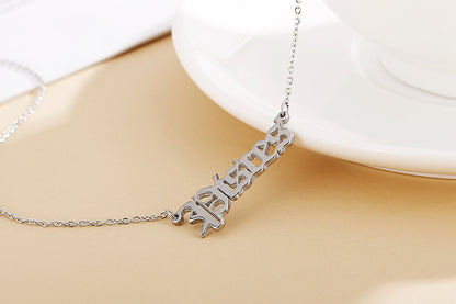 Cross-border E-commerce Supply Wholesale European And American New Fashion Personality Trend Titanium Steel Steel Color Constellation Clavicle Necklace For Women