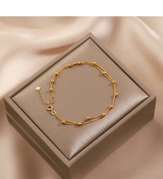 Simple Style Geometric Solid Color Titanium Steel Plating 18k Gold Plated Bracelets