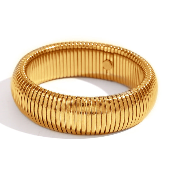 Minimalist Women Geometric Stainless Steel 18K Gold Plated Bangles