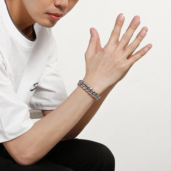 Cuban Chain 316L Stainless Steel Men's Bracelet Fashionable and Personalized Trendy Chain Bracelet Bracelet Bracelet Bracelet, One Piece for Shipping
