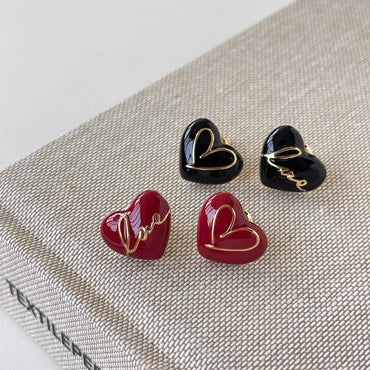 1 Pair Simple Style Heart Shape Plating Alloy Gold Plated Ear Studs