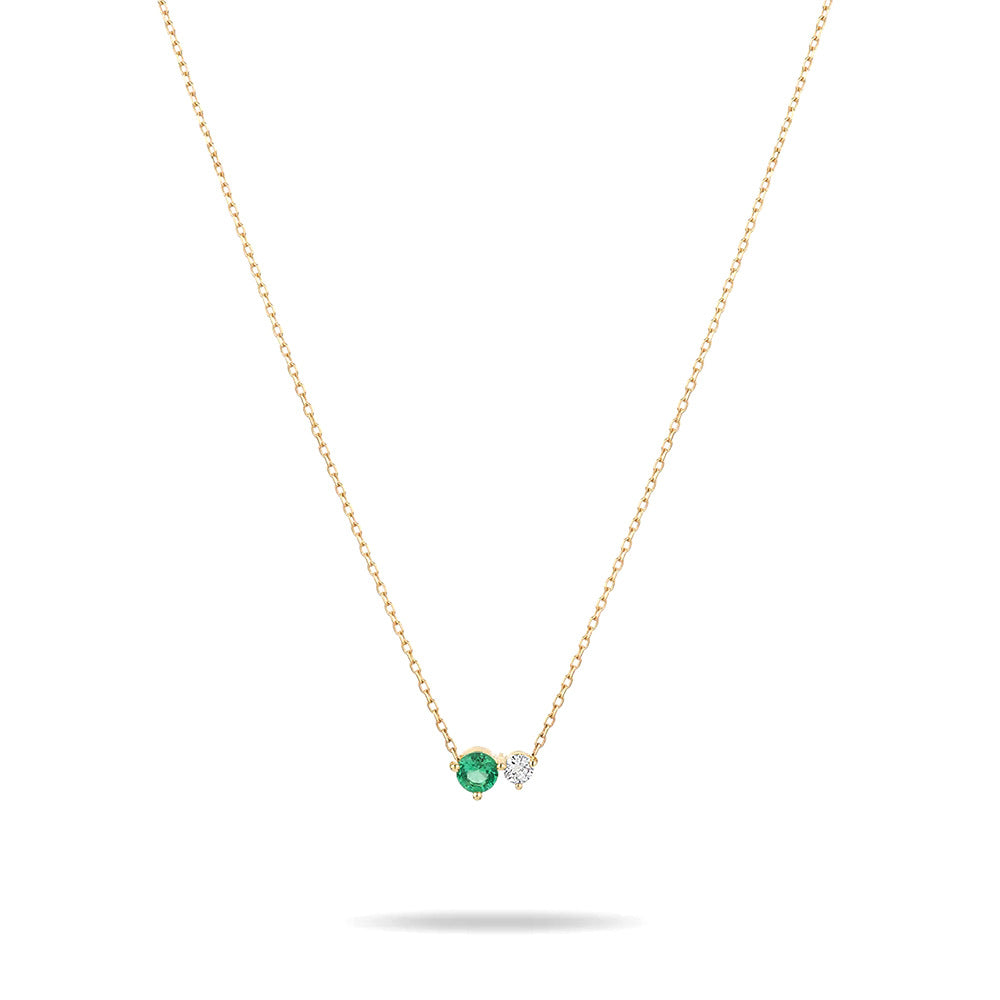 Simple Style Round Sterling Silver Inlay Turquoise Zircon Necklace