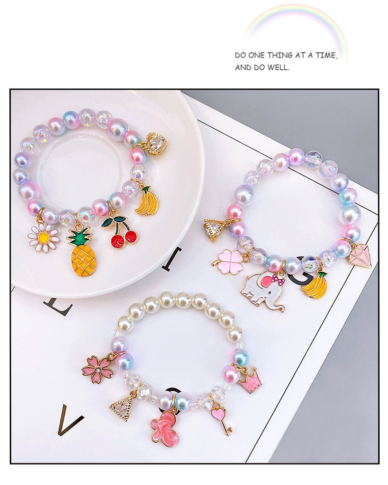 Children's Pearl Bracelet Cute Little Animal Bracelet Beaded Accessories