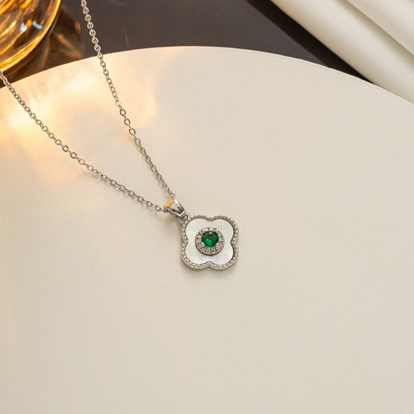 Quadrilateral Geometric Titanium Steel 18K Gold Plated Necklaces