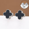 Minimalist Titanium Steel Diamond Inlay Stud Earrings
