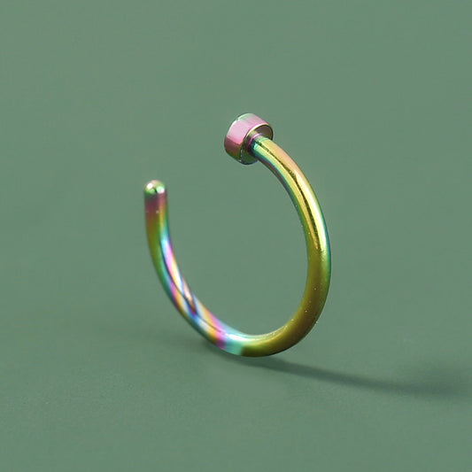 Fashion New Personality Exaggerated Stainless Steel False Nose Ring C-shaped Nose Nail Jewelry