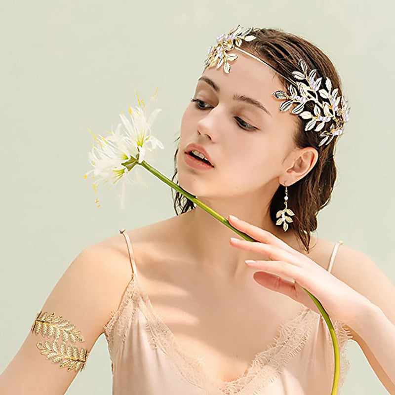 Simple Style Leaves Metal Pearl Bridal Hair Accessories