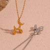 Fashion Dog Chinese Zodiac Animal Stainless Steel 18K Gold Plated Necklaces