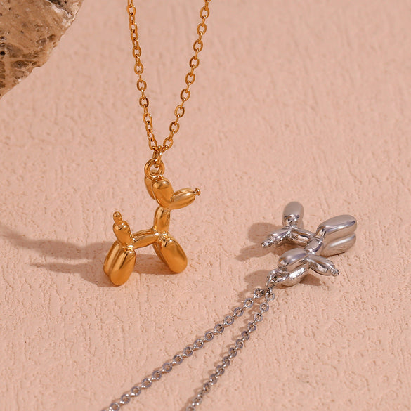 Fashion Dog Chinese Zodiac Animal Stainless Steel 18K Gold Plated Necklaces