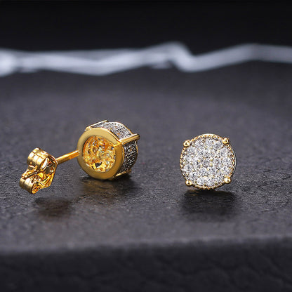 Fashion Geometric Copper Ear Studs Plating Artificial Gemstones Copper Earrings