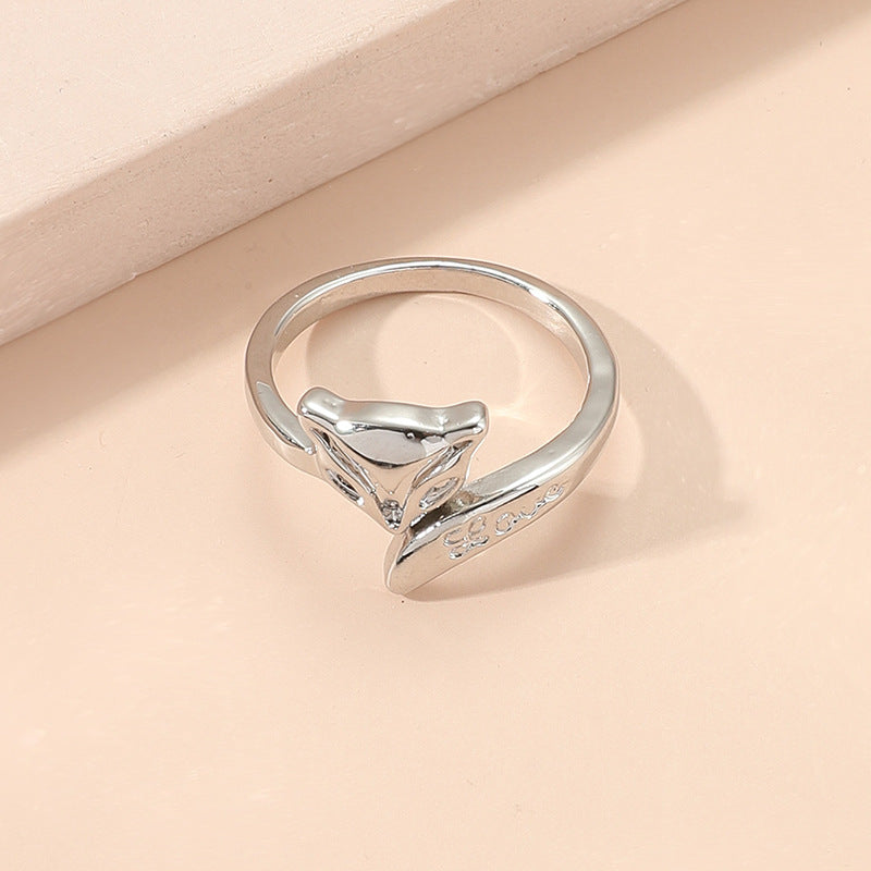 Fashion Creative Cute Animal Fox Geometric Open Alloy Ring