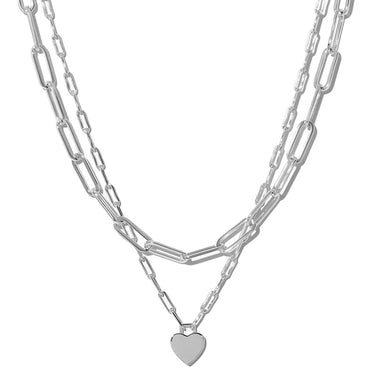 New Fashion Simple Heart-shaped Stitching Multi-layer Necklace