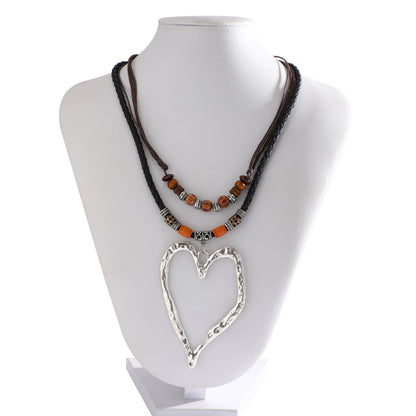 Vintage Style Geometric Heart Shape Alloy Zinc Alloy Wholesale Pendant Necklace