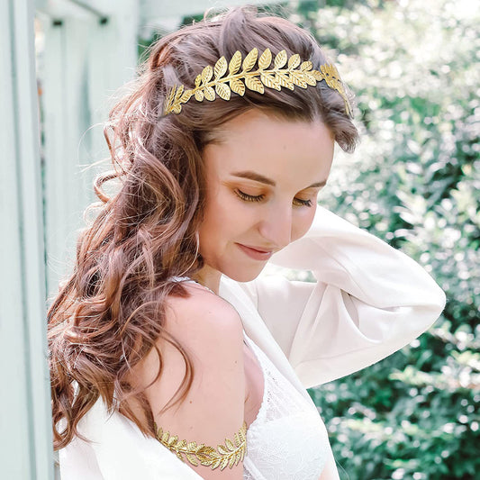 Simple Style Leaves Metal Pearl Bridal Hair Accessories