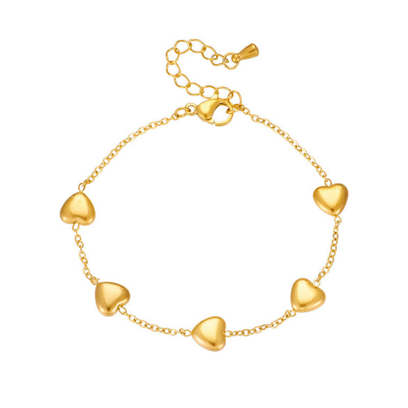 Fashion Women Heart Titanium Steel Electroplating Bracelets