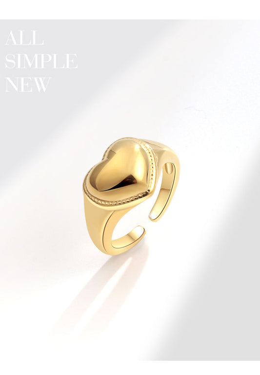 Wholesale Sweet Simple Style Heart Shape Copper Plating Open Rings