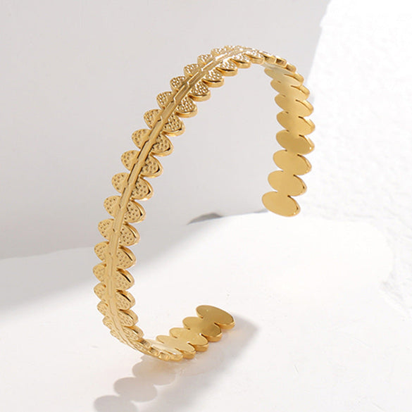 Expressive Stripe Stainless Steel Electroplating Bangles