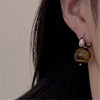 1 Pair Retro Color Block Plating Tiger Eye Drop Earrings