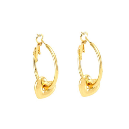 2023 New Cross Border 18k Gold Peach Heart Earrings Women's European and American Stainless Steel Cutout Design Love Star Earrings Women