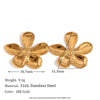 Fashion Flower Geometric Stainless Steel 18K Gold Plated Stud Earrings