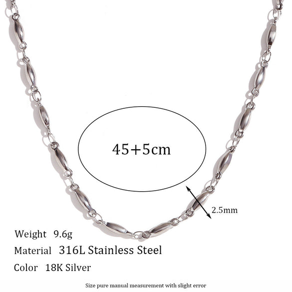 Minimalist Stripe Geometric Stainless Steel Electroplating Necklaces