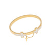 Expressive Cross Stainless Steel Diamond Inlay Bangles