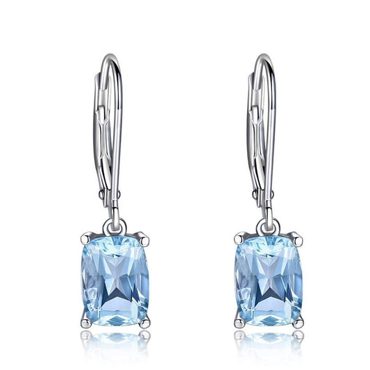 Fashion New Blue Topaz Drop Zircon Copper Earrings Wholesale