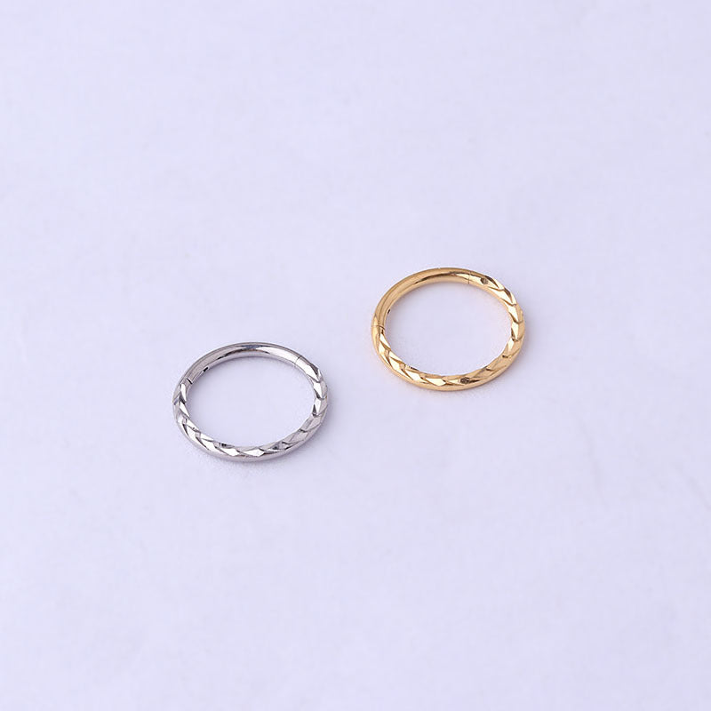 Fashion Circle Stainless Steel Metal Plating No Inlaid Nose Ring