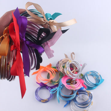 Korean Style Solid Color Plastic Ribbon Women's Wristband