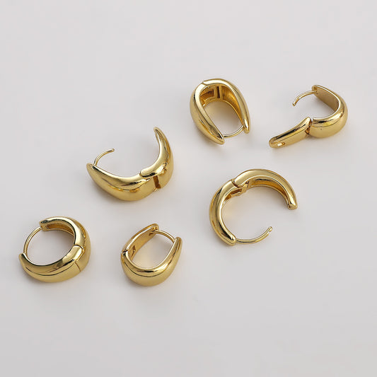 1 Pair Simple Style U Shape Plating Copper Huggie Earrings