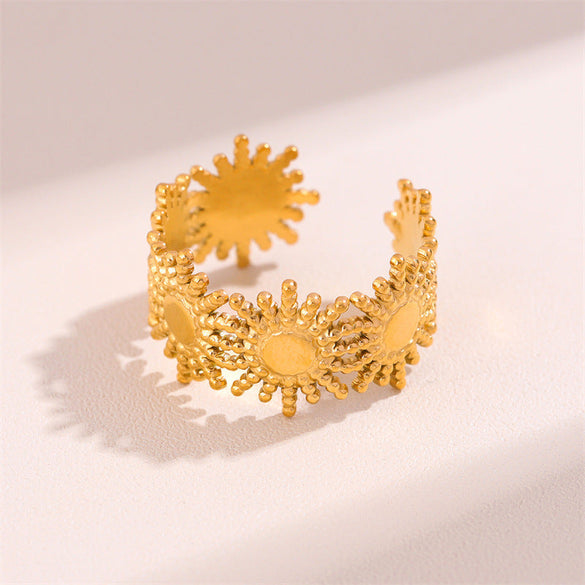 Women Minimalist Circle Geometric Stainless Steel Electroplating Rings