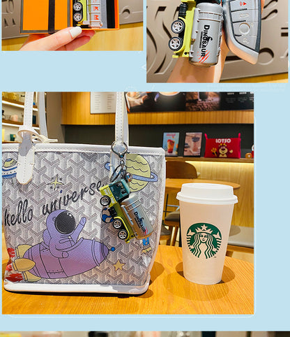 Cartoon Style Car Plastic Unisex Bag Pendant Keychain