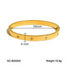 IG Style Ellipse Circle Round Stainless Steel Diamond Inlay Bangles