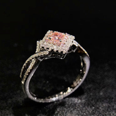 New Accessories Creative Cross Winding Pink Diamond Zircon Copper Ring