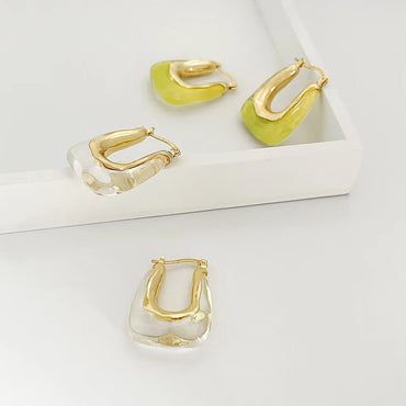1 Pair Modern Style U Shape Irregular Plating Copper 18k Gold Plated Earrings