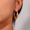 Fashion Irregular Geometric Stainless Steel 18K Gold Plated Earrings