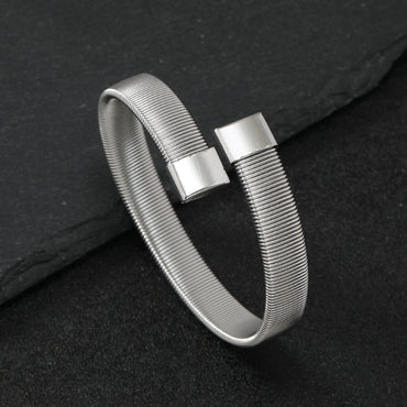 Stainless Steel Simple Style Solid Color Plating Bangle