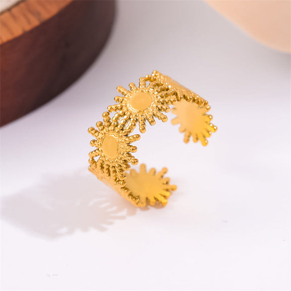 Women Minimalist Circle Geometric Stainless Steel Electroplating Rings