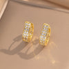 Moderate Luxury Flower Copper Diamond Inlay Stud Earrings