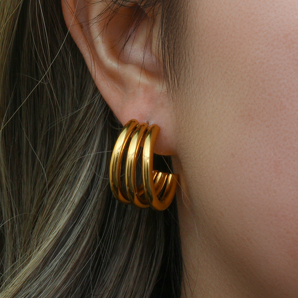 Fashion Geometric Stainless Steel Earrings Plating Stainless Steel Earrings